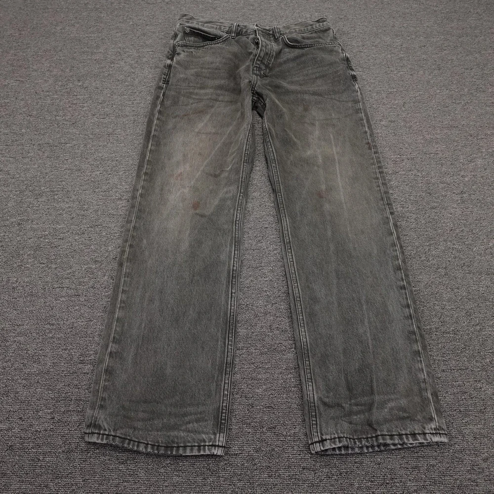 Ksubi Anti K Mekanik Jeans Mens 32x30 Gray Dark Wash Relaxed Fit Straight Denim